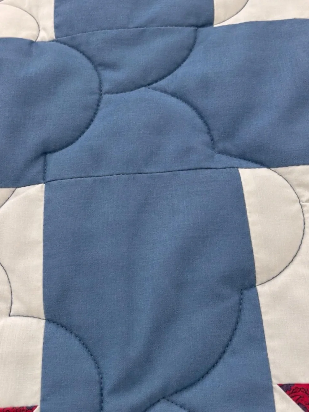 Patriotic Star Patchwork Quilt - Red, White & Blue